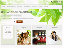 Tablet Screenshot of highlandplazaapartments.com